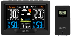 WEATHER STATION, TEMP. IN & OUTDOOR, HYGRO, BARO, MOON