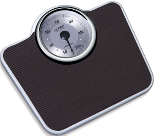 BATHROOM SCALE, MECHANICAL, 136KG, BLACK MAT