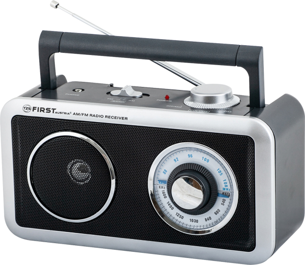 AM/FM PORTABLE RADIO, BLACK CABINET