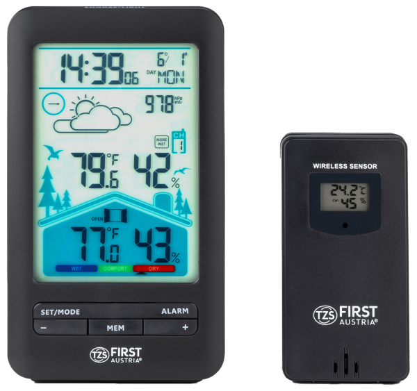 WEATHER STATION, TEMP. IN & OUTDOOR, HYGRO, BARO, FORECAST